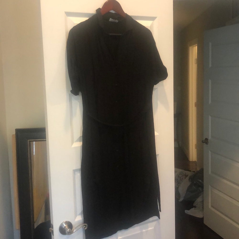 Gentle fawn Black shirt  dress. Midi length size s